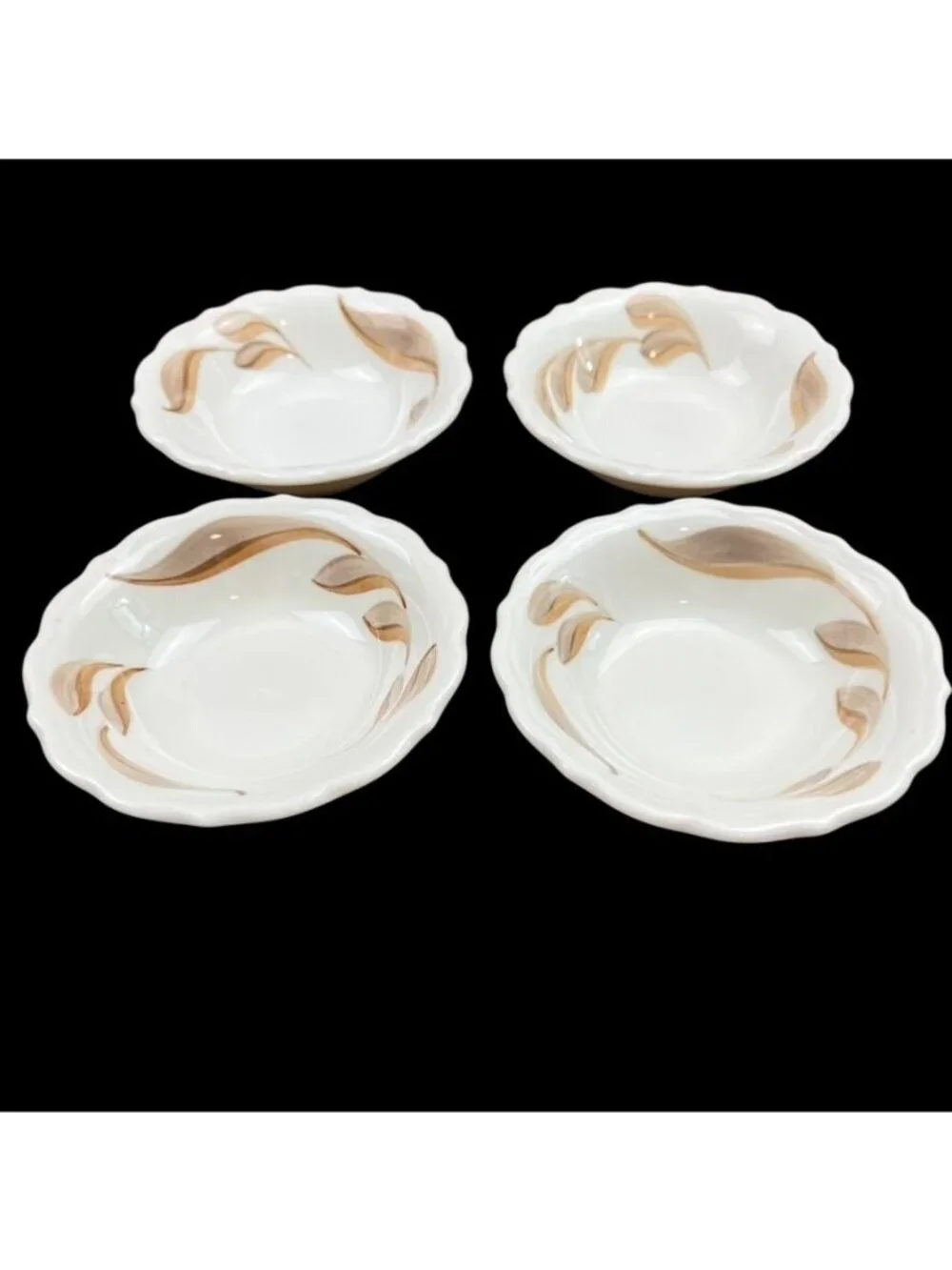 VTG Syracuse China 4 Berry Sauce Bowls Dish Restaurant Ware Autumn Leaves USA